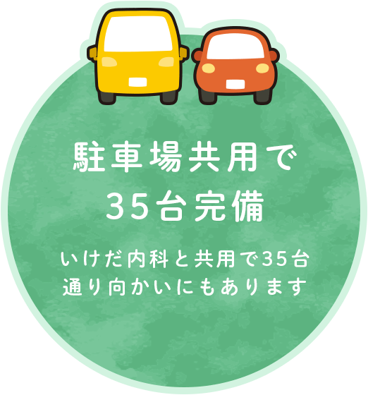 駐車場共用で35台完備（バナー）